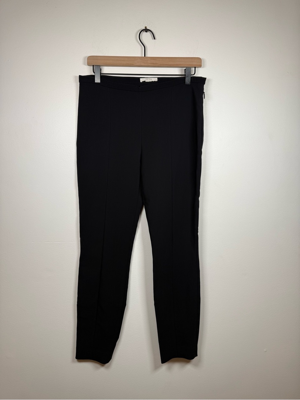 The Row Black Slim Pintuck Trousers Skinny Leg Tailored Pants Luxury Minimalist - Picture 2 of 7